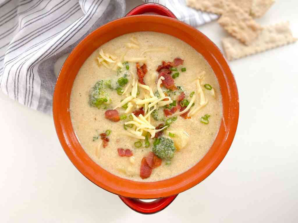 Creamy Loaded “Baked” Potato &  Broccoli Soup