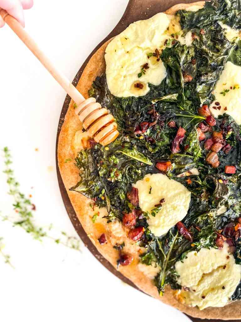 Hot Honey Kale & Ricotta Pizza