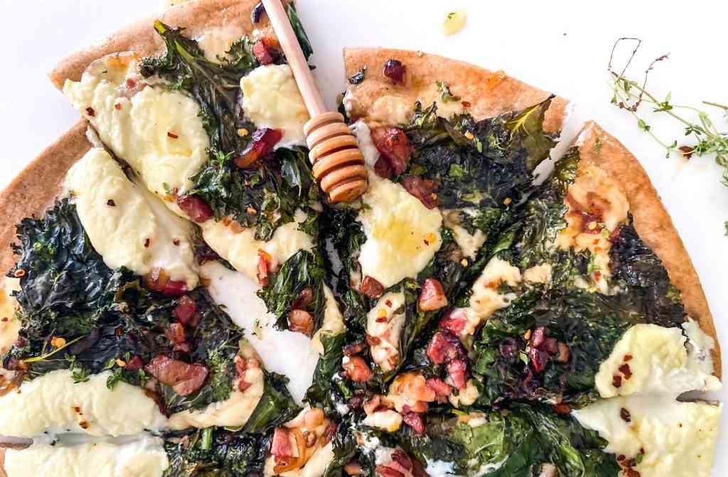 Hot Honey Kale & Ricotta Pizza