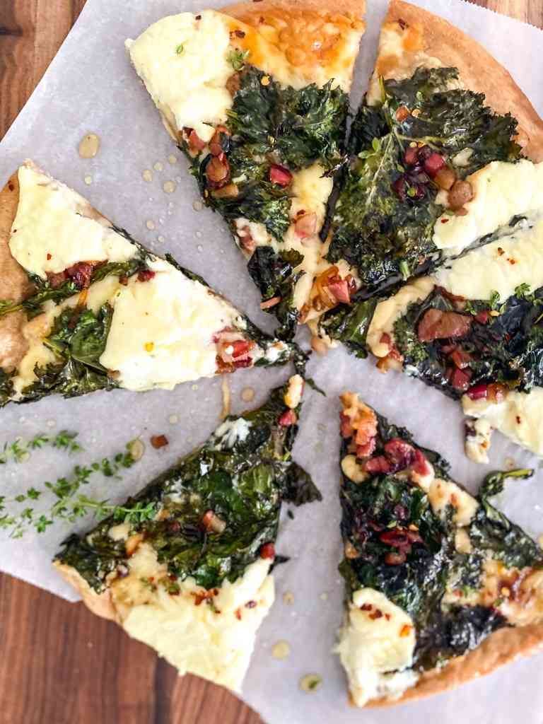 Hot Honey Kale & Ricotta Pizza