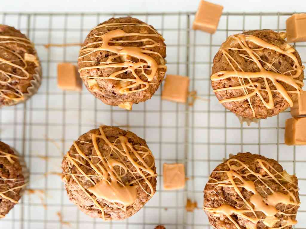 Stuffed Caramel Apple Muffins