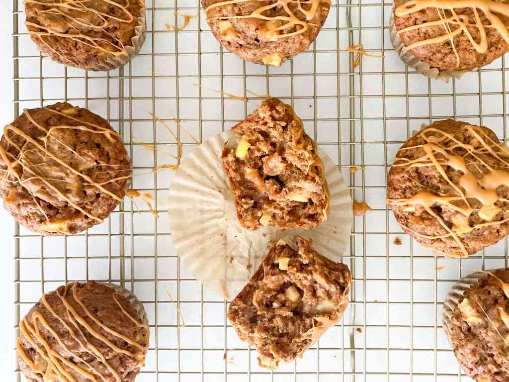 Stuffed Caramel Apple Muffins