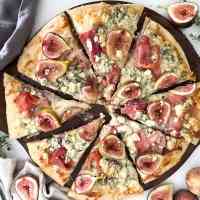 Fig and Gorgonzola Crispy Prosciutto Pizza