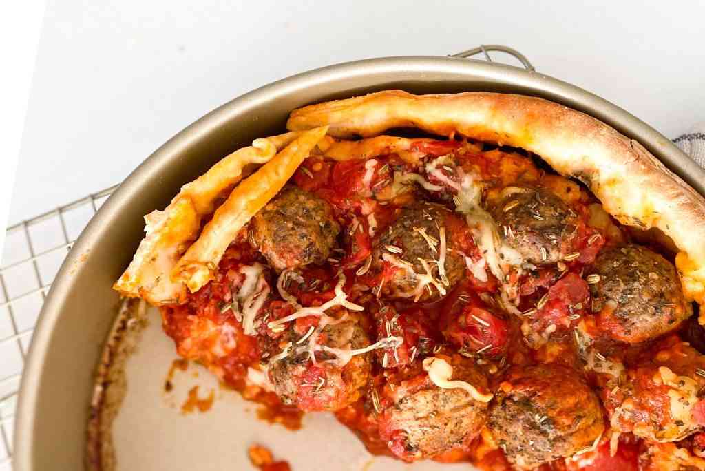 Chicago-Style Deep Dish Pizza with Sausage & Pepperoni - Cooking with  Cocktail Rings