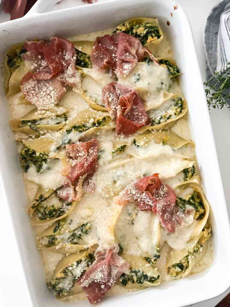 Prosciutto and Spinach Stuffed Shells