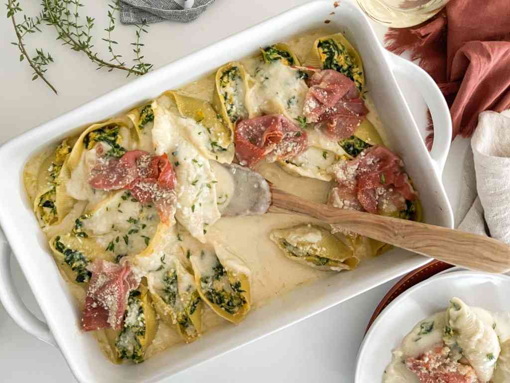 Prosciutto and Spinach Stuffed Shells