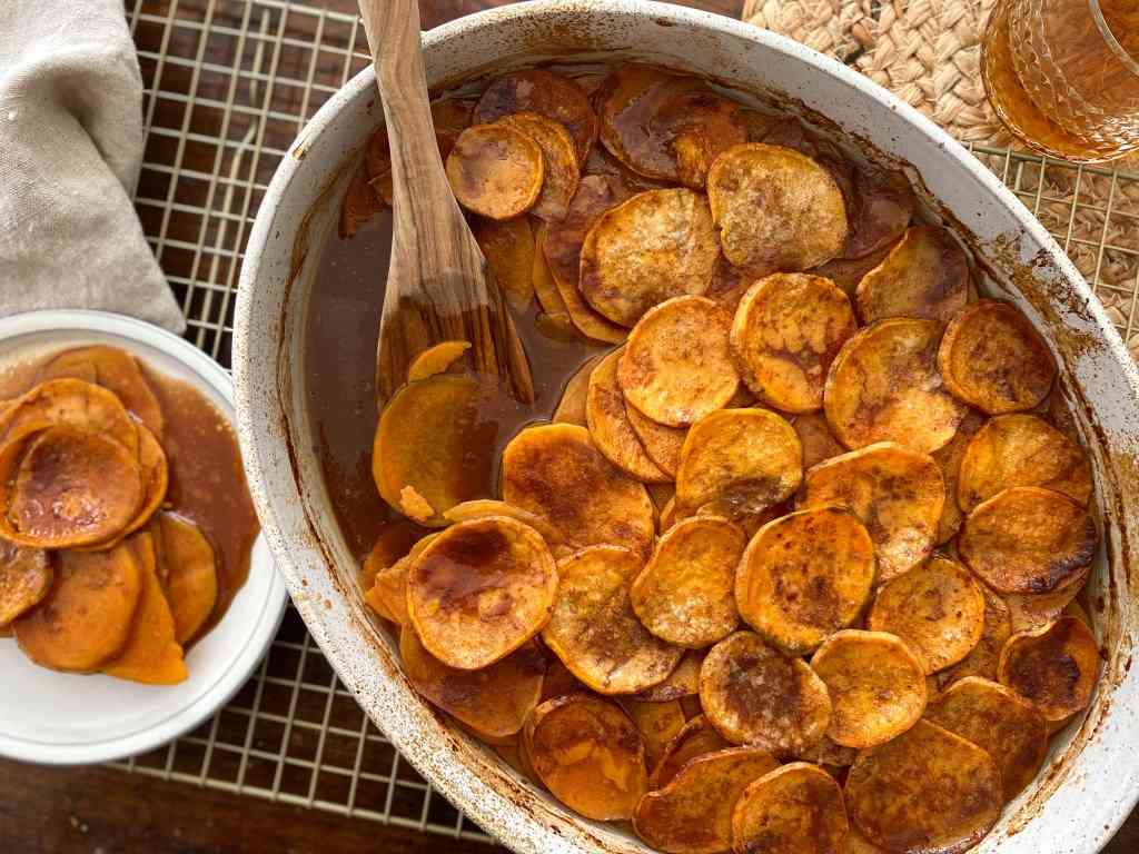 Bourbon Cinnamon Scalloped Sweet Potatoes