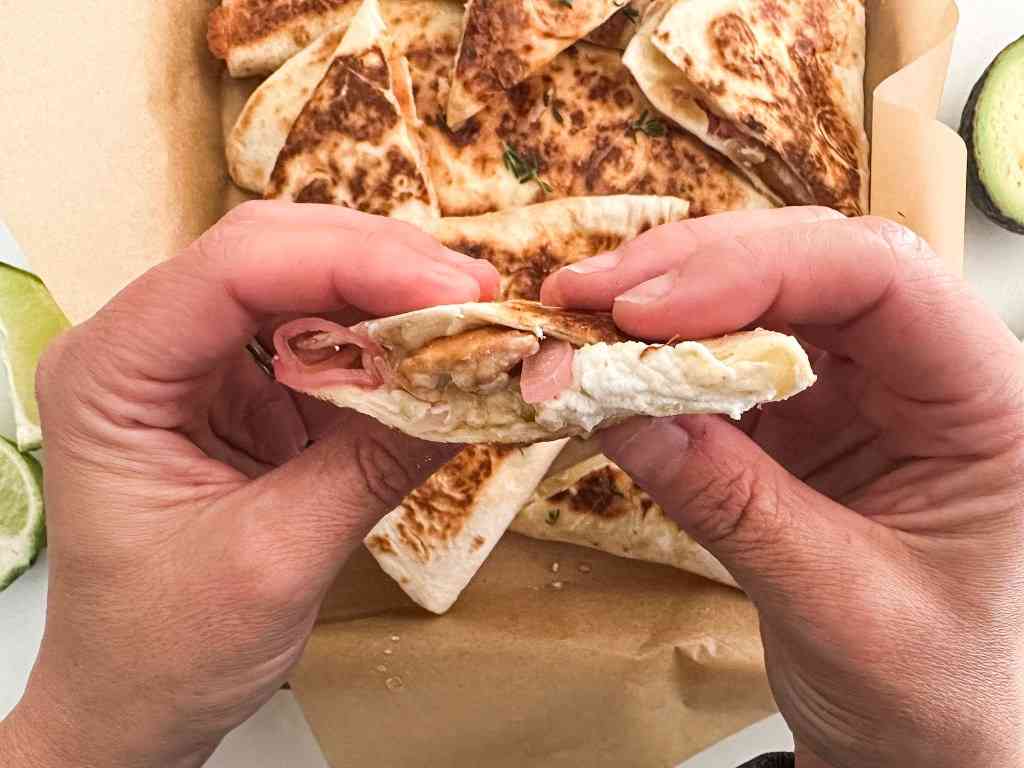 Crispy Honey Thyme Chicken and Goat Cheese Quesadillas