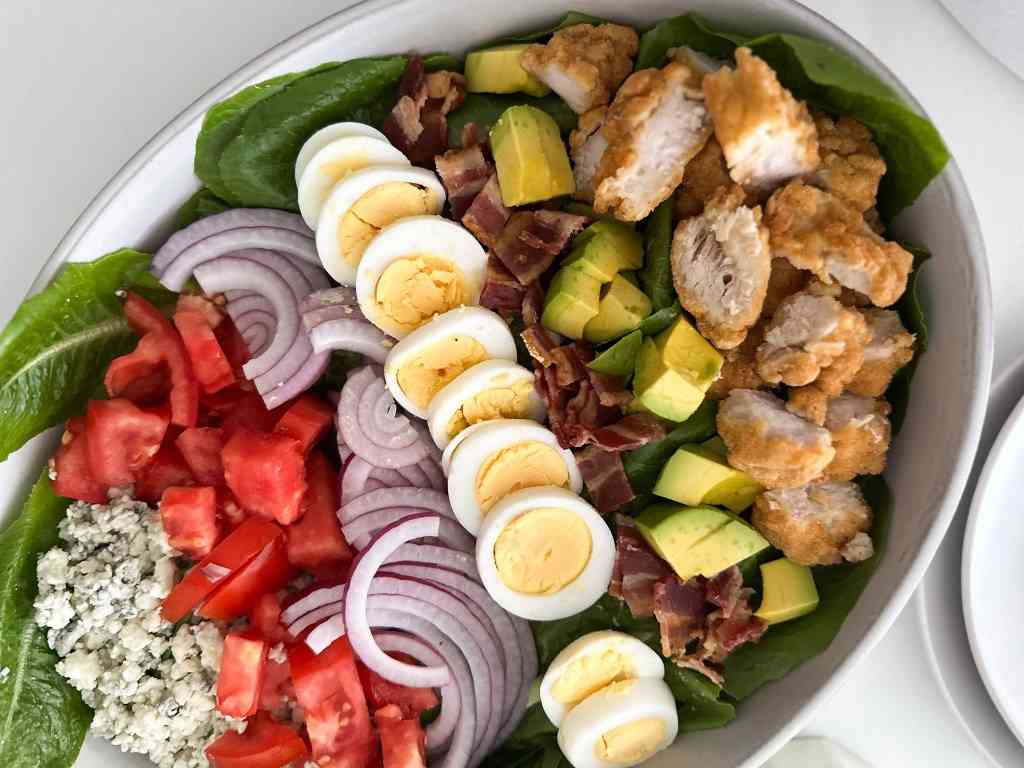 Crispy Chicken Tender Cobb Salad - Nicole's Tasting Spoon