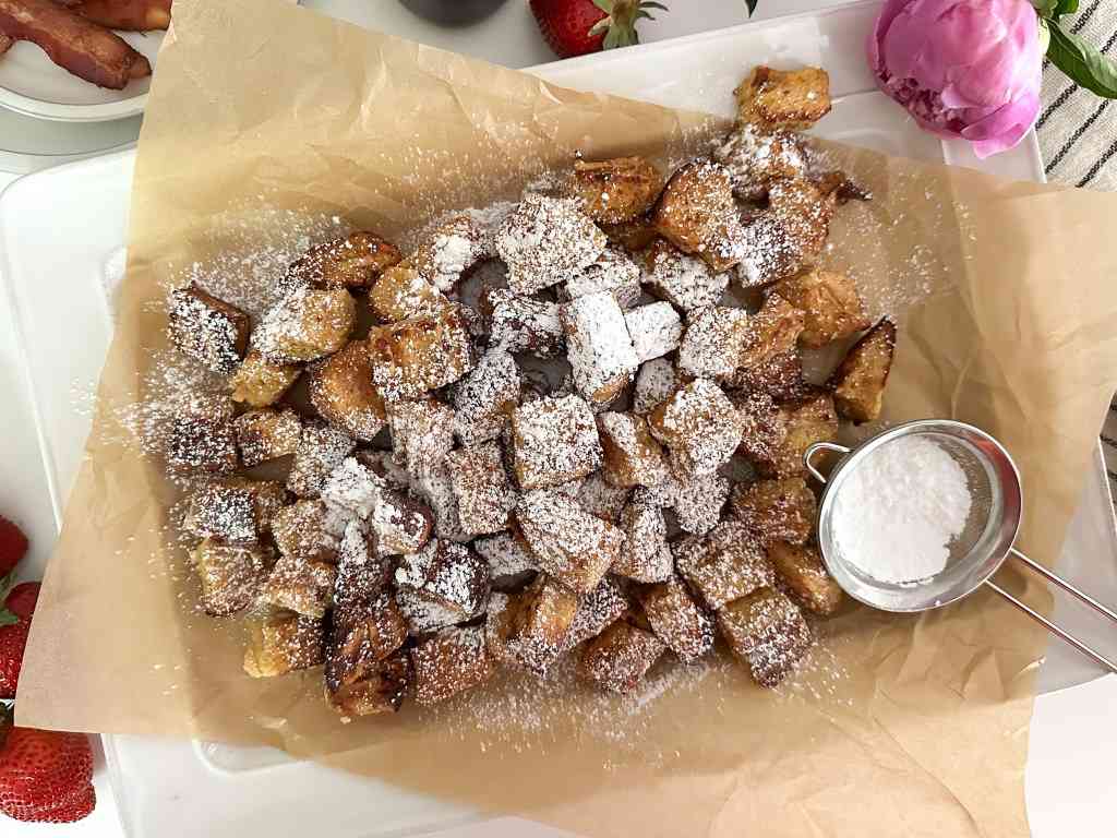 French Toast Nuggets with powdered sugar