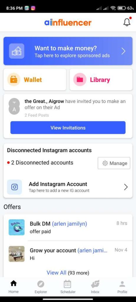 Ainfluencer-App-Home