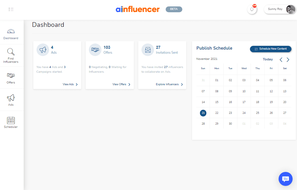 Ainfluencer-Dashboard