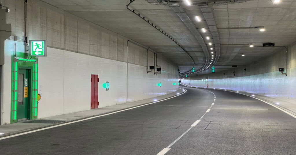 completed tunnel with cement