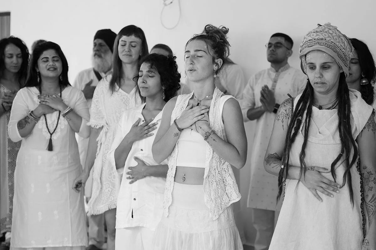 Meditation practice during Kirtan