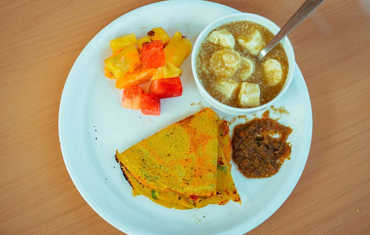 Breakfast at Nirvana Yoga School