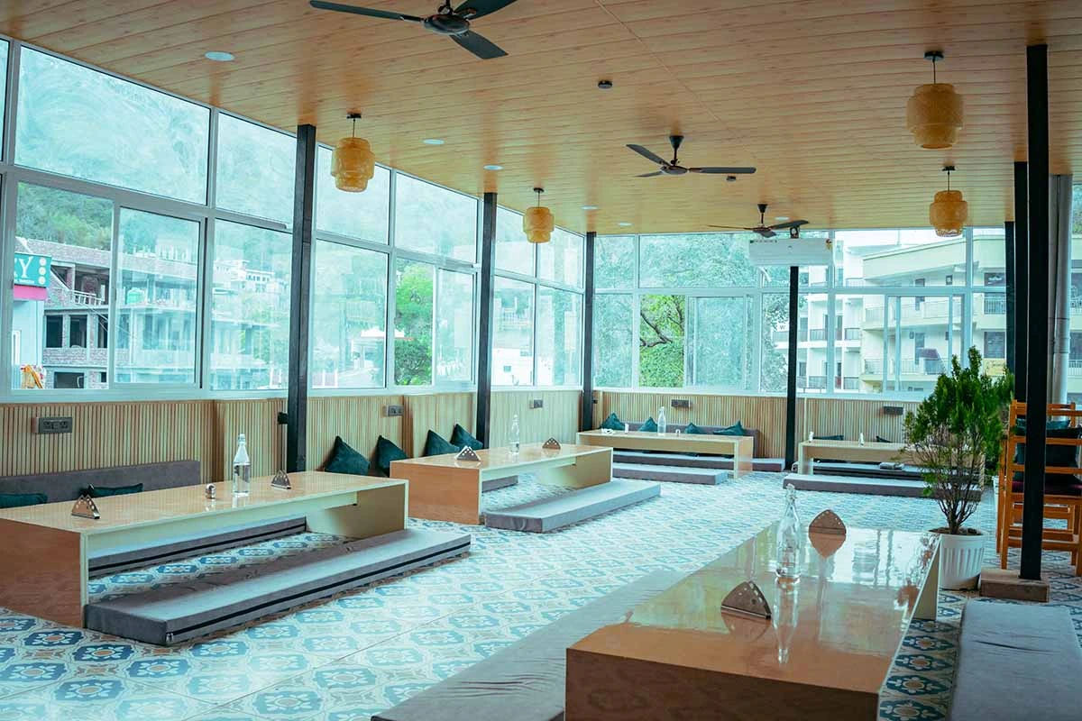 DIning at Nirvana Yoga School