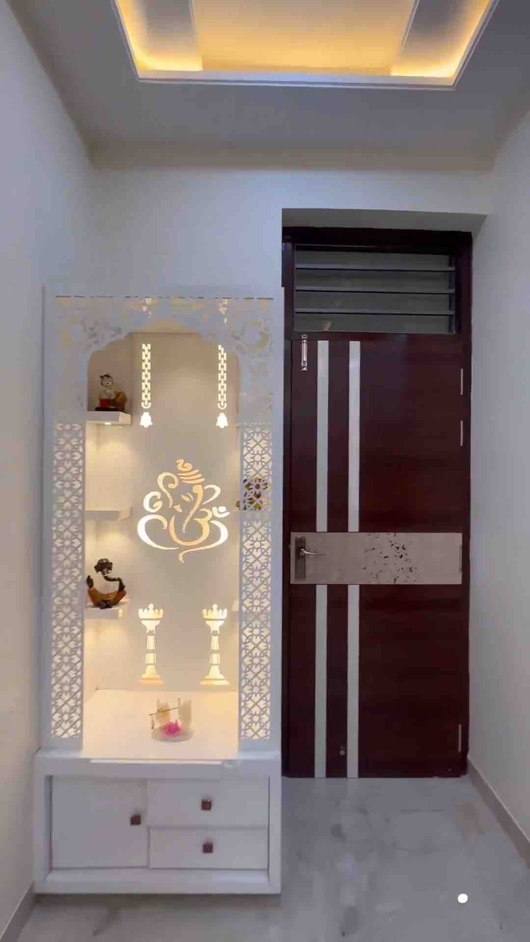 White Puja Unit Design by Design Deck in Jaipur