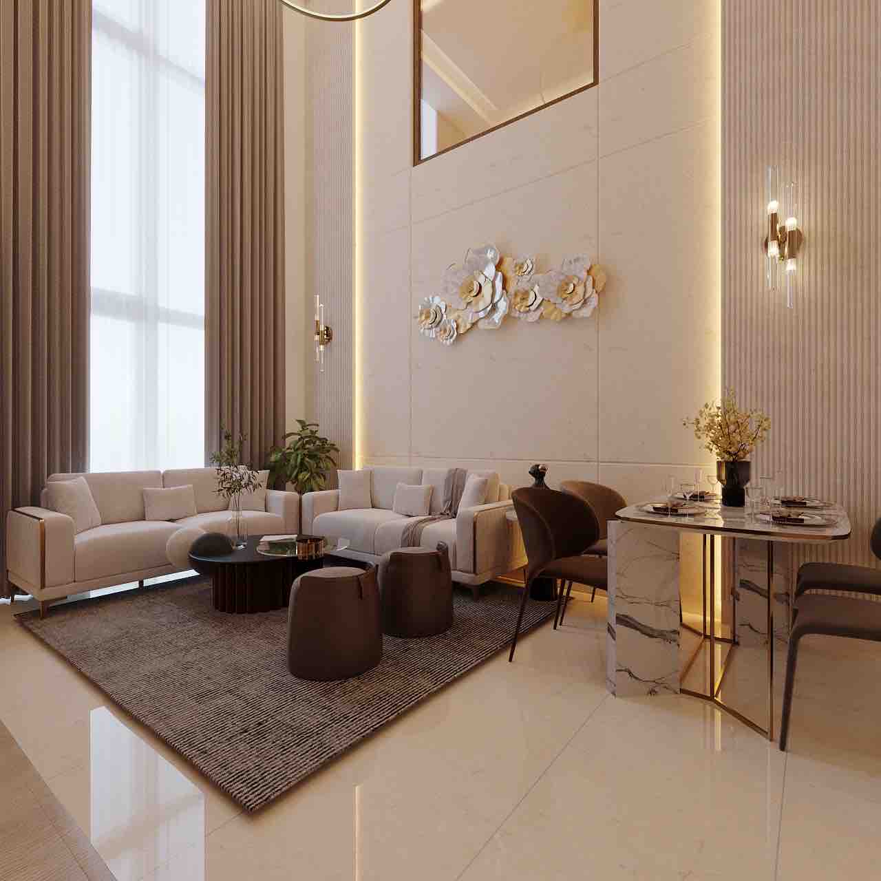Living Room in Duplex residential project