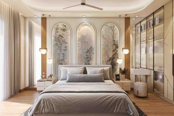 Master Bedroom & Hotel Room in 3D Design fir 3BHK Apartment in GGN