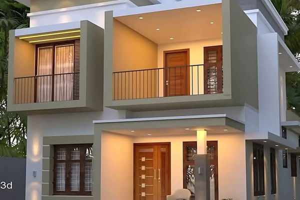 Duplex Home Design with Balcony