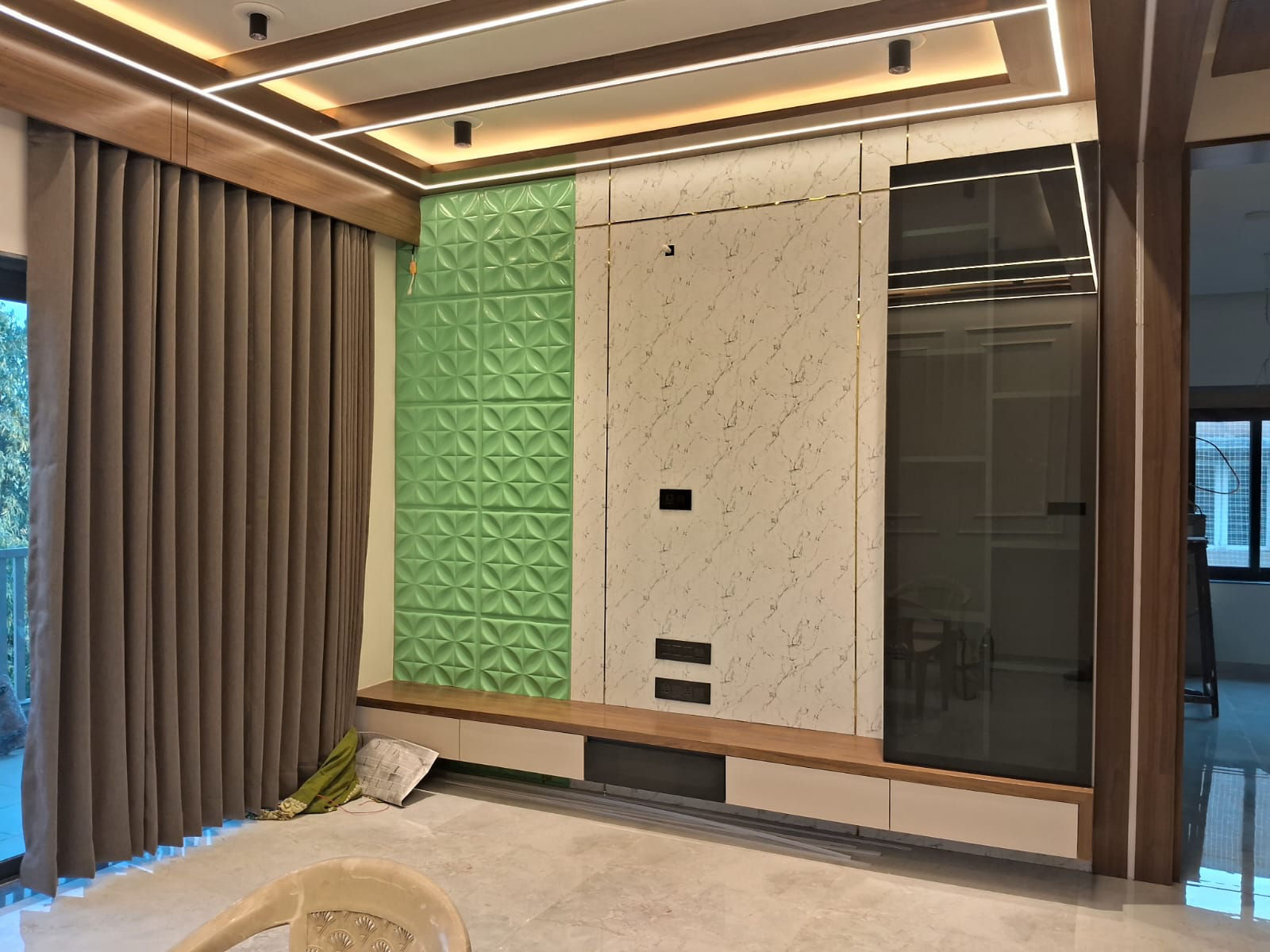 TV Unit in LUXURIOUS INTERIORS - 4BHK