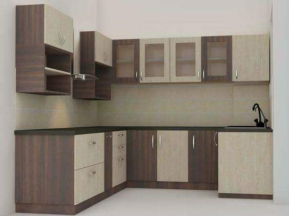 Modern L-Shaped Kitchen Design with Granite Countertop