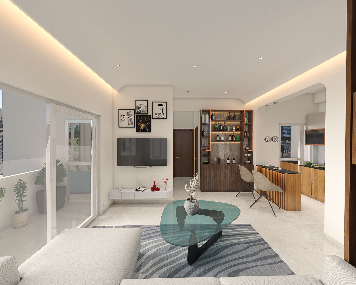 Living Room & Dining Room in noida home