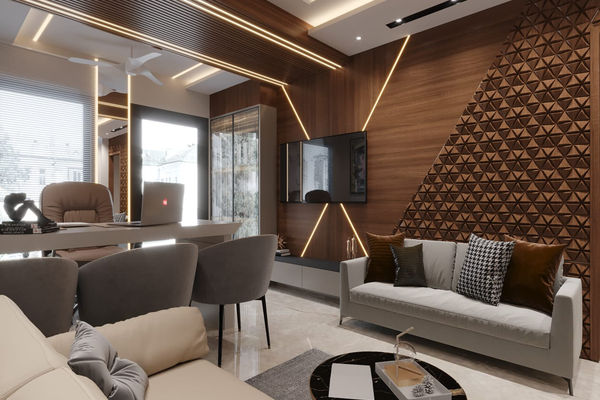 Living Room & Dining Room in Residential Interior work