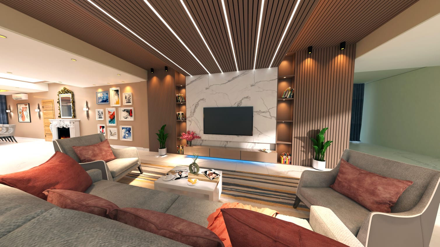 Living Room in Interior Design & Execution
