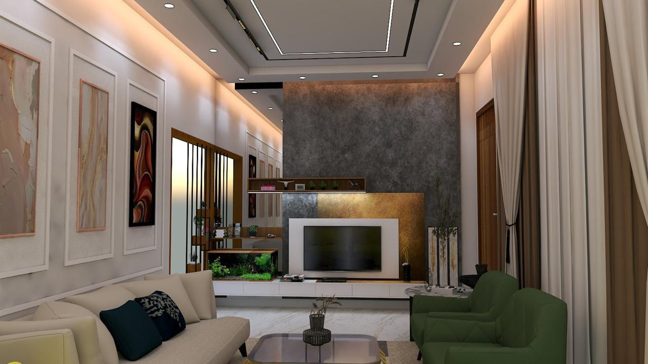 Luxurious Living Room Design by Infudcore Designs
