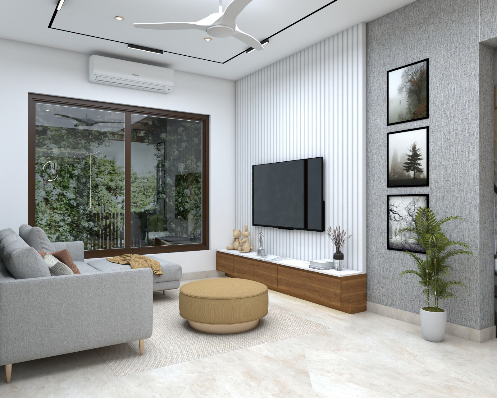 Living Room & TV Unit in Residential Projects in Noida