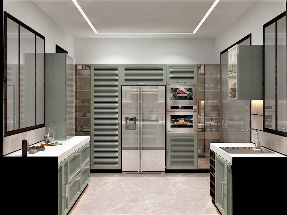 Parallel Kitchen Design with Smart Storage Solutions for Home