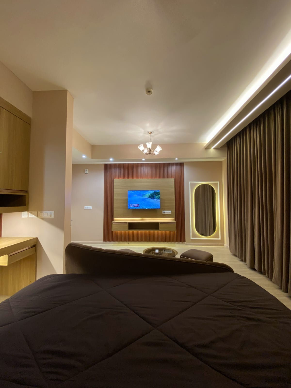 Bedroom & TV Unit in Studio apartment