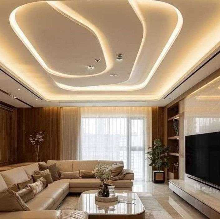 Living Room & False Ceiling in Veeru Ji POP FALSE CEILING CONTRACTOR