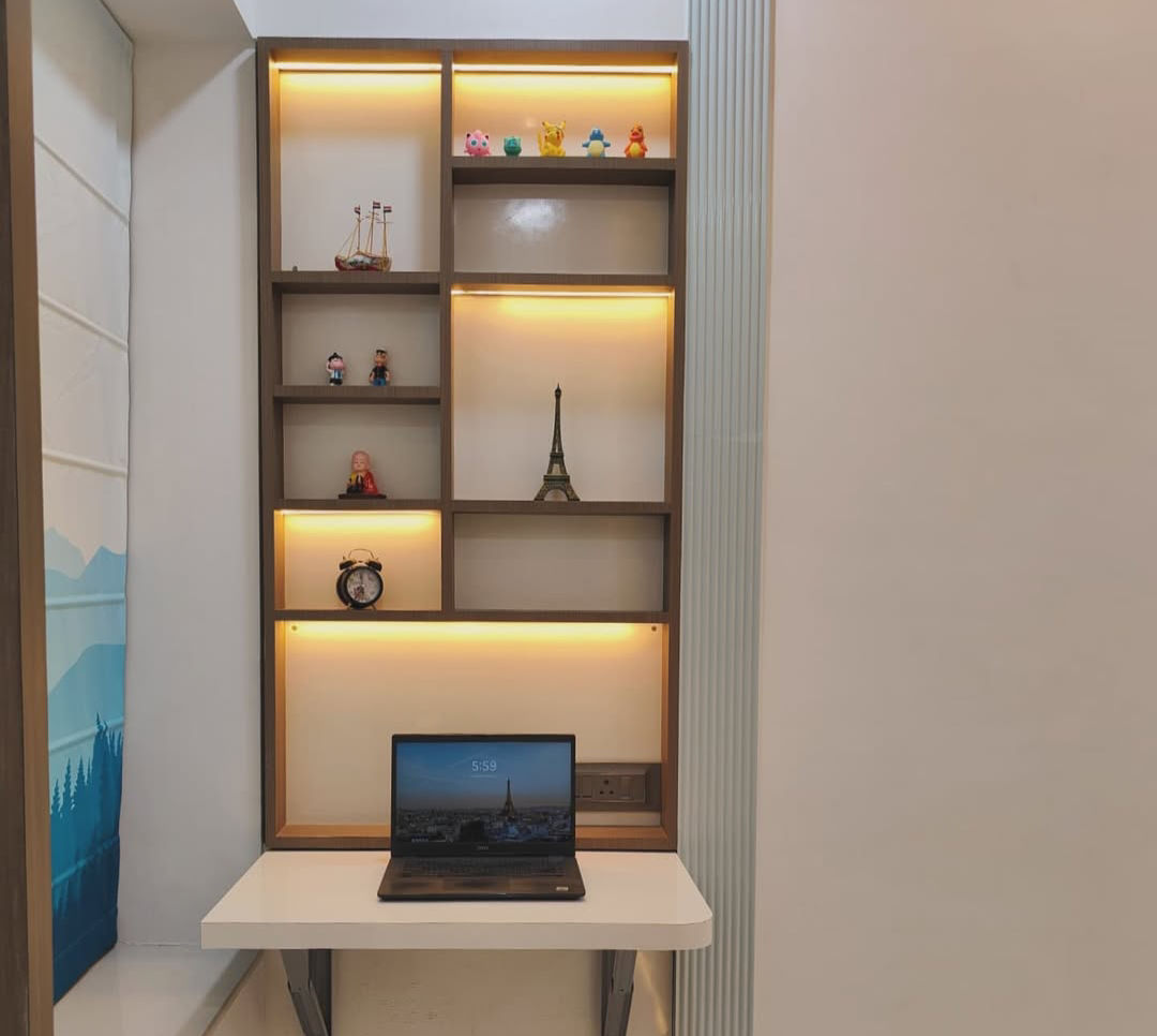 Modern Study Room Design with Book Storage Wardrobe