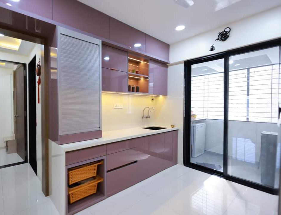 Modular Kitchen & Straight Modular Kitchen in wooden furniture interior design
