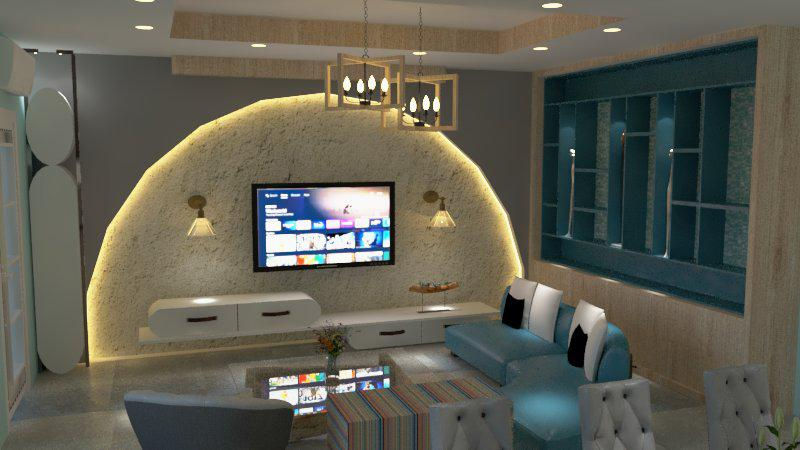 Living Room & TV Unit in Puja (Levels)
