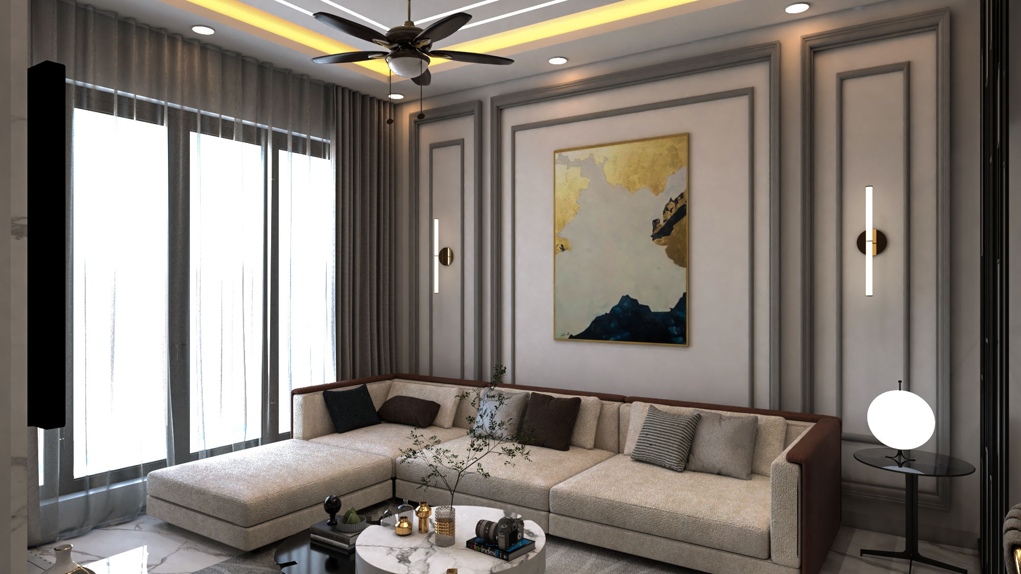 Living Room in Lodha Splendora