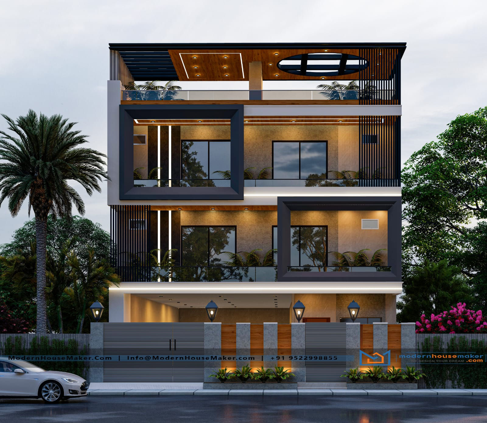 3D House Design in Front Elevation of Home