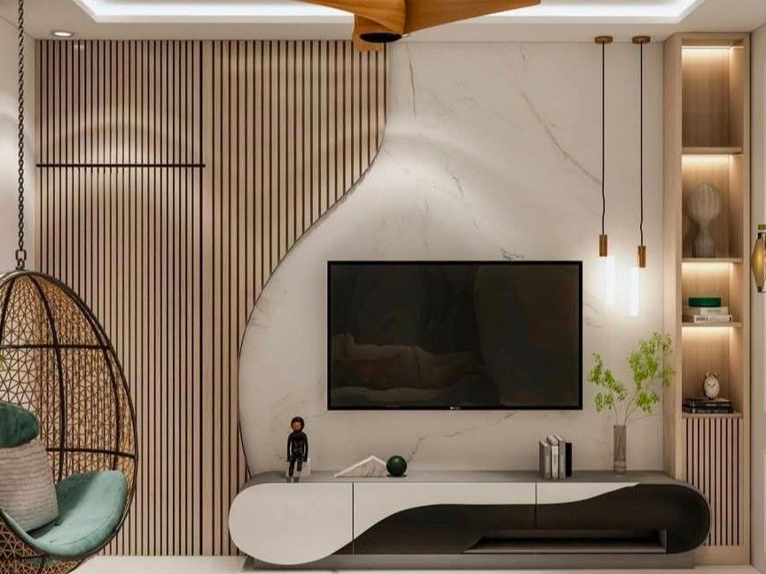 Wall Cladding & TV Unit in Rishita mullbury