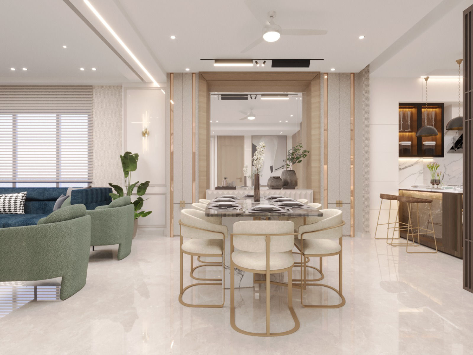 Living Room & Dining Room in residential