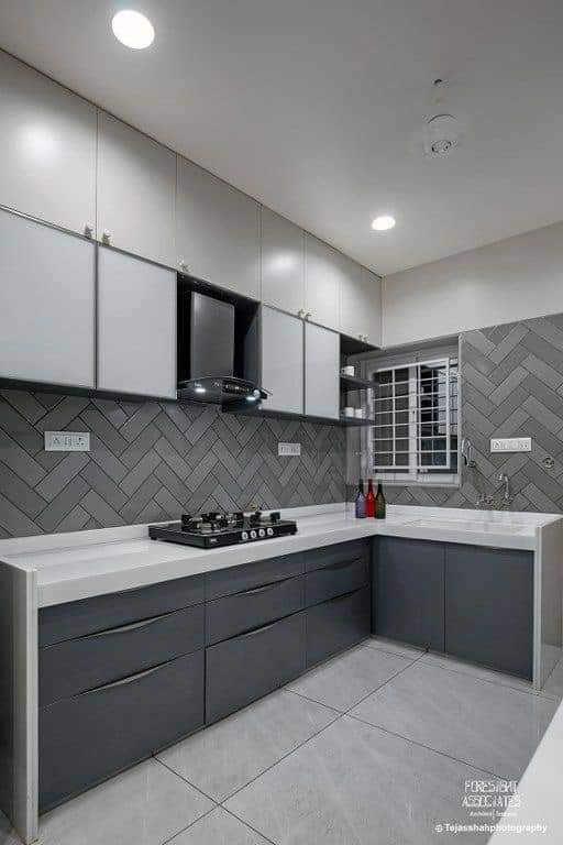 L Shaped Modular Kitchen in Bedroom and Modular Kitchen