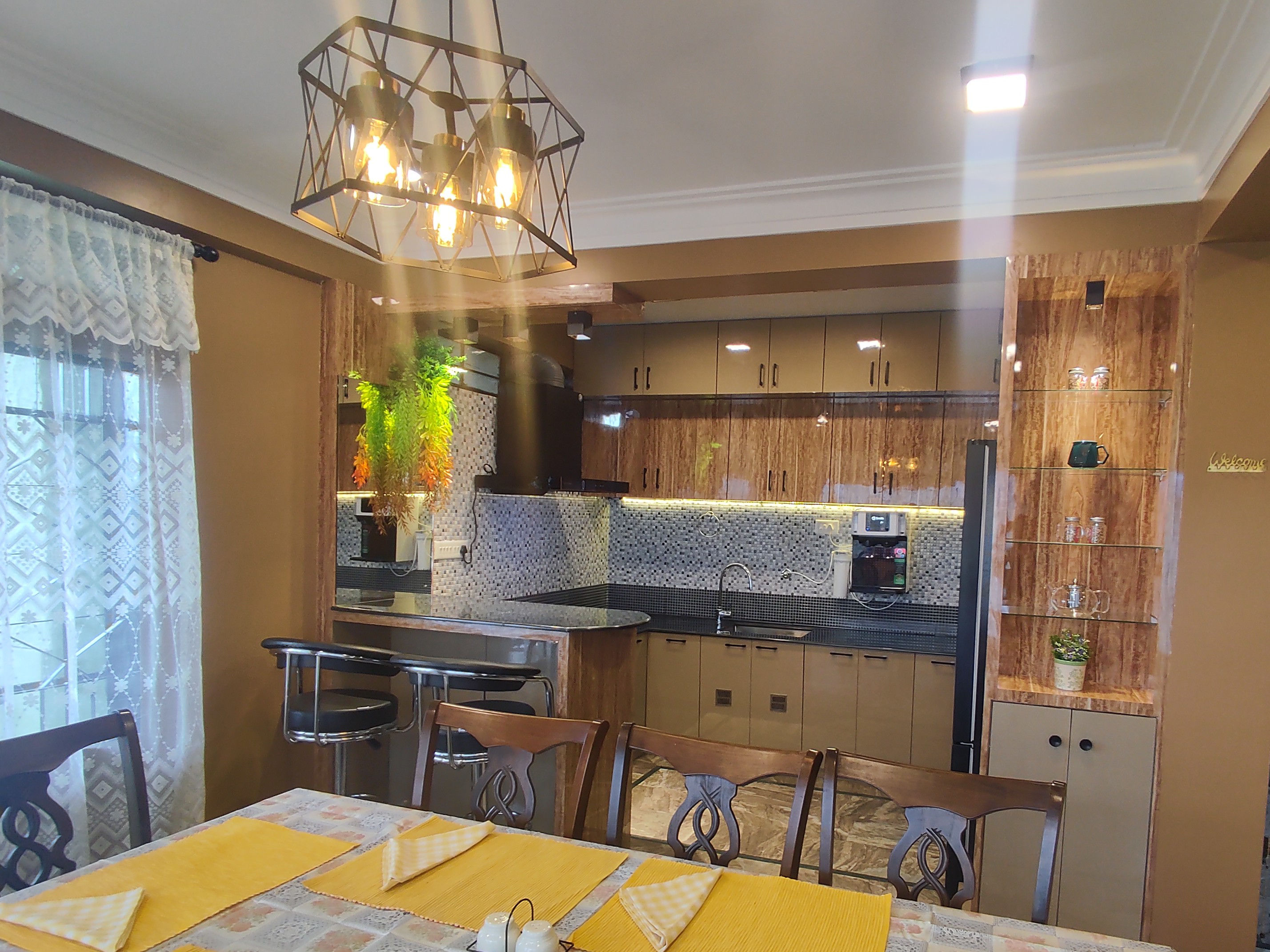 Dining Room & Straight Modular Kitchen in Kitchen Renovation