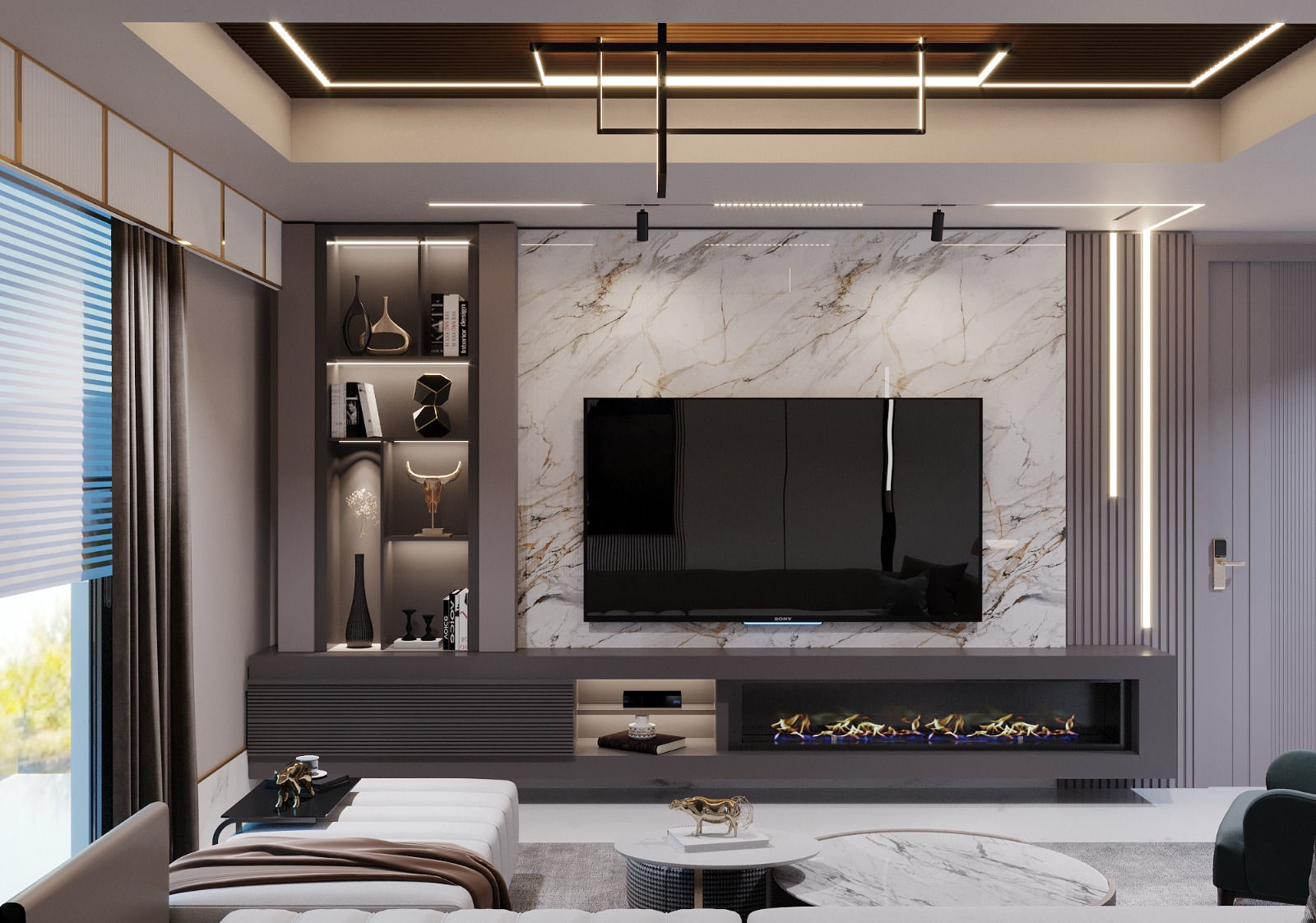 TV Unit & Wall Decor in residential