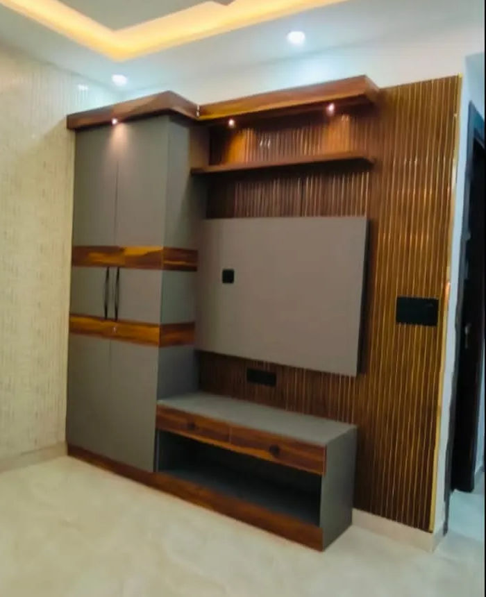 Wardrobe in living room interior
