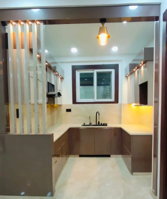 U Shaped Modular Kitchen Design by Infudecore Designs