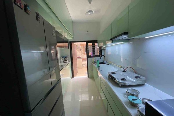 Parallel Modular Kitchen Design with White Kitchen Cabinets