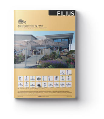 Yellow brochure with white parasol