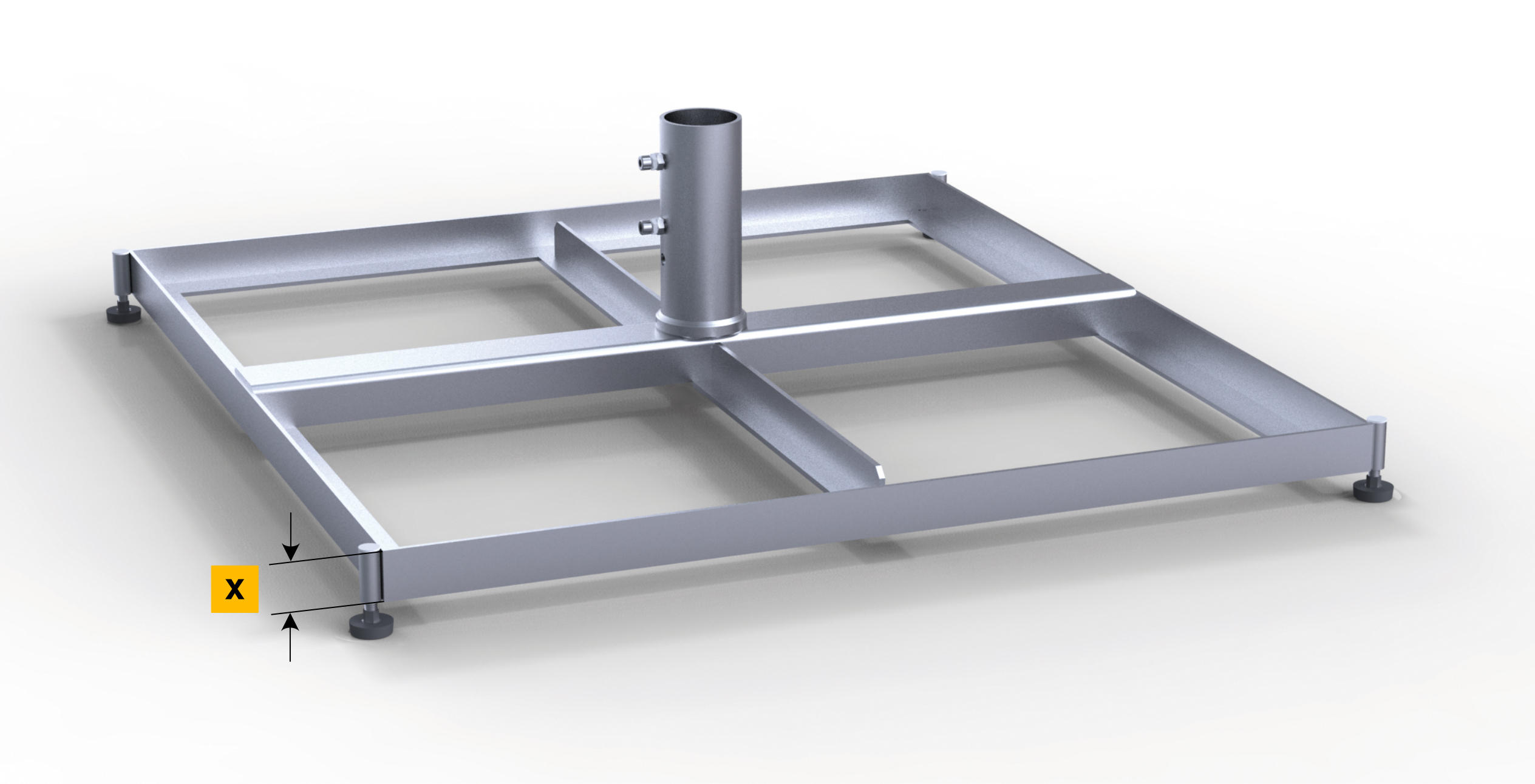 MAY Full frame pedestal adjustable for slanting surfaces Daten