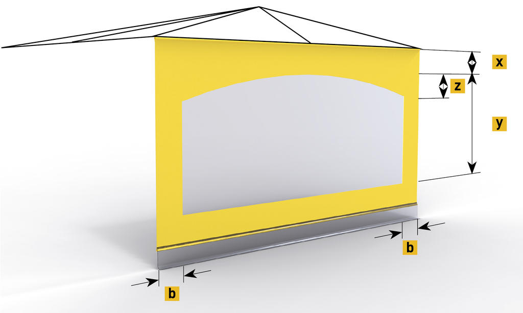 A312 side sheet with 1 arched window across one side of the canopy